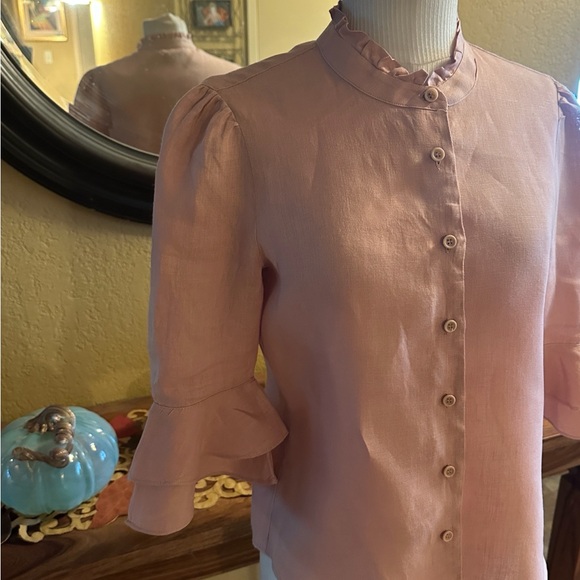 Reformation Blush Ruffle Collar Top - Picture 2 of 9